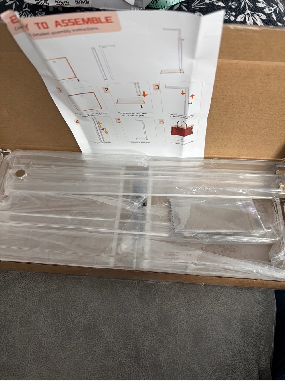 Bag Stand, set of 2 Lucite, Adjustable - Picture 2 of 4